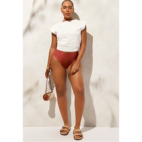 J Crew Hallie Bikini Bottom L Clay Red Rust NWT Classic Sculpt CI684 J.Crew - Picture 3 of 5